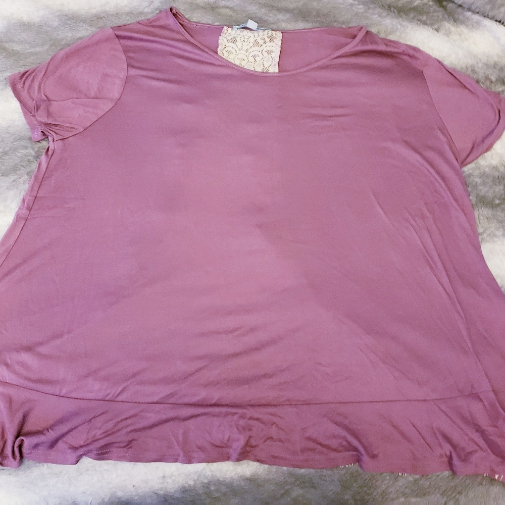 She and Sky pink Top with lace back
